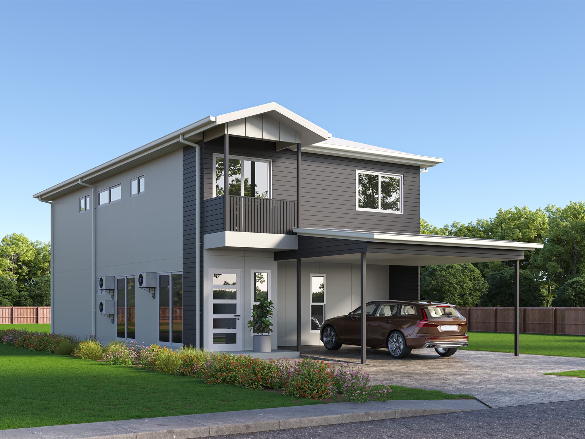 Bowden façade — 3D render, Brisbane rooming house design