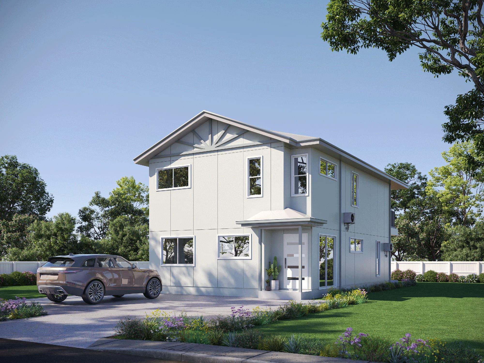Brampton façade — 3D render, Brisbane rooming house design