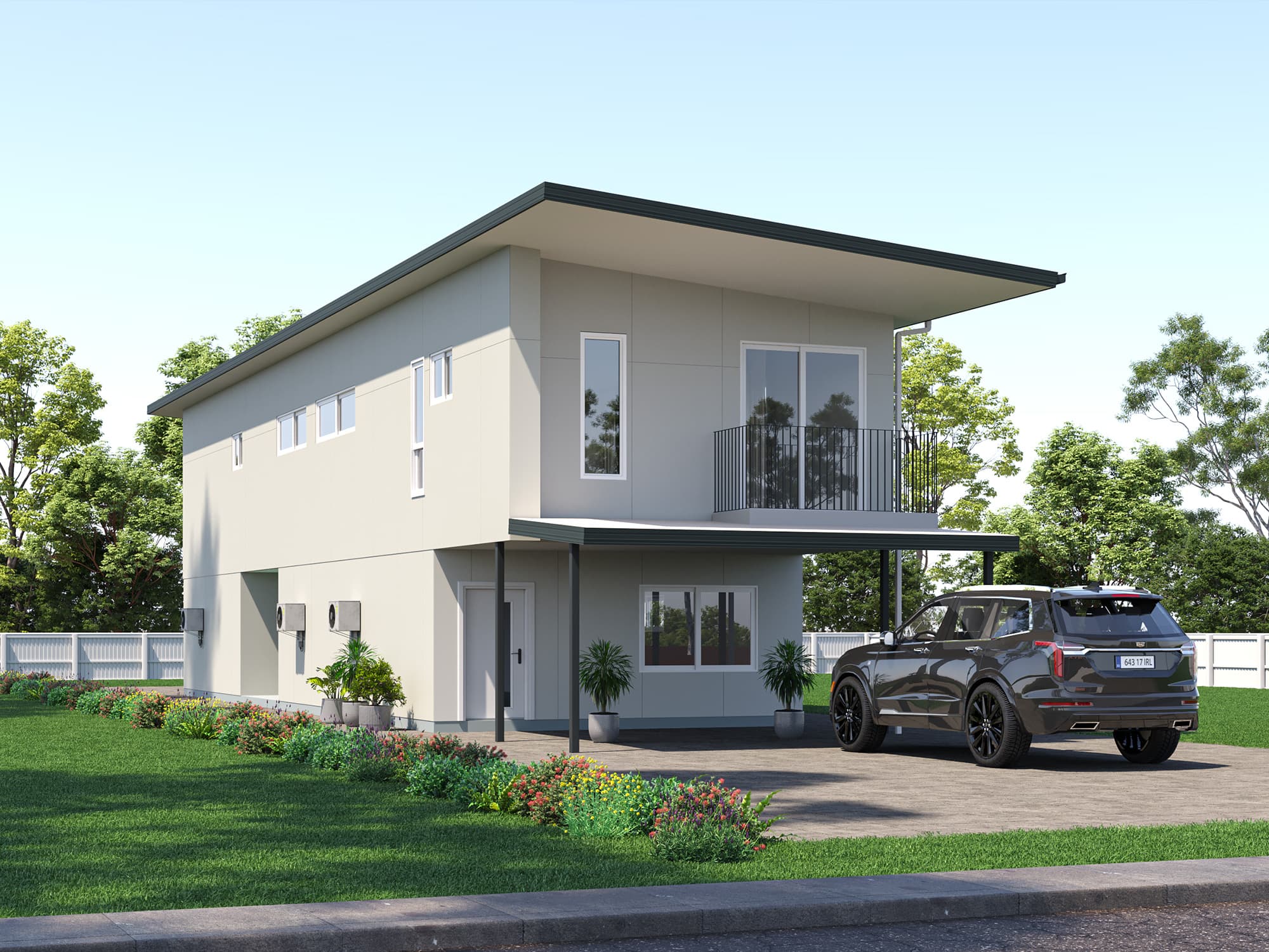 Glebe façade — 3D render, Brisbane rooming house design