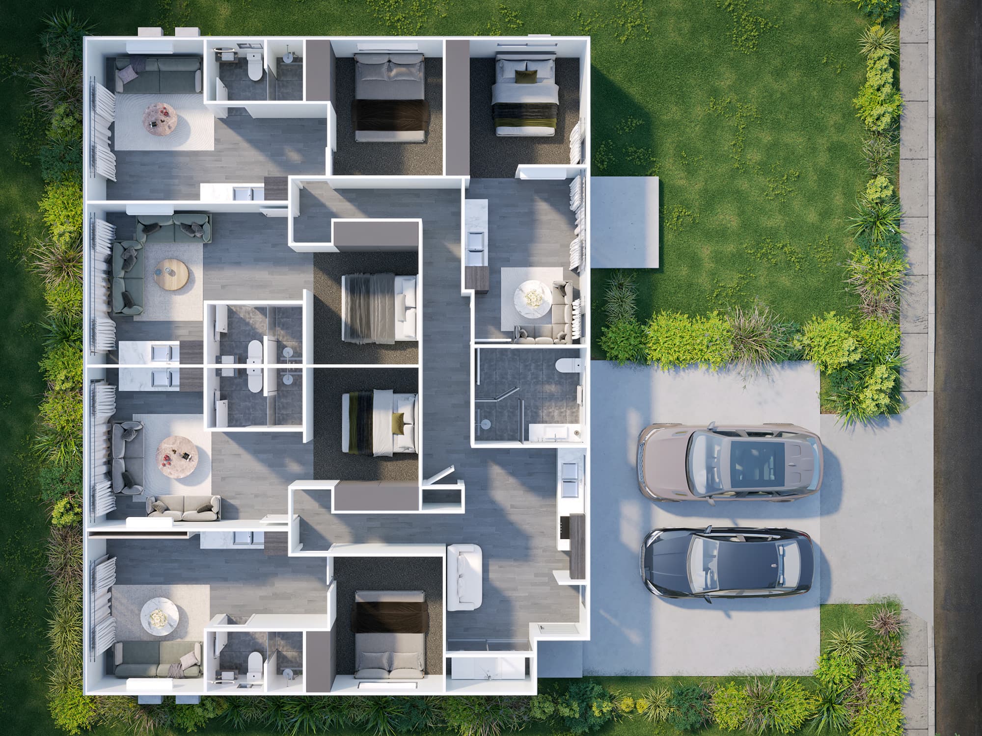 Rosa — ground floor 3D plan